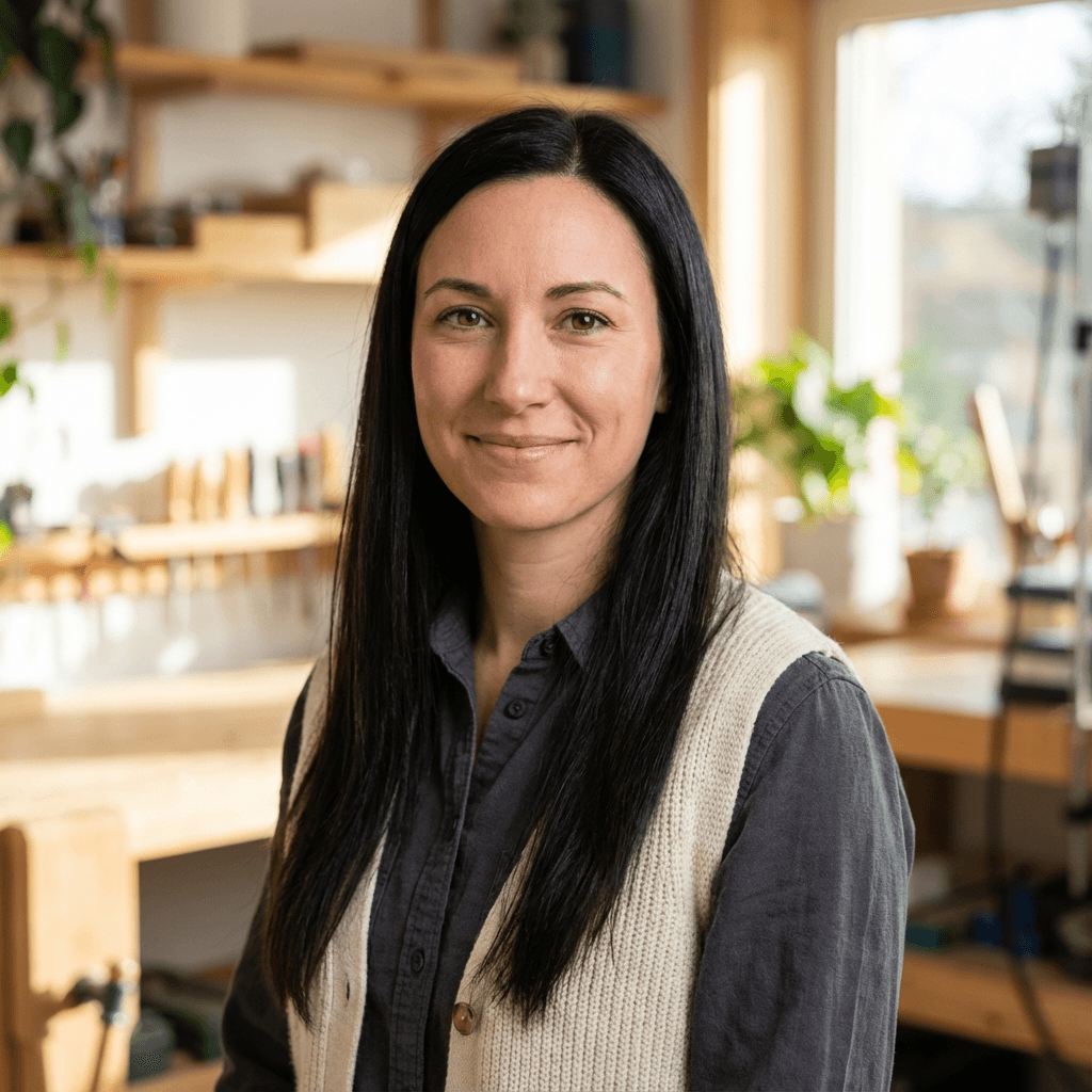Portrait of a smiling female homeowner in her 40s in Tacoma
